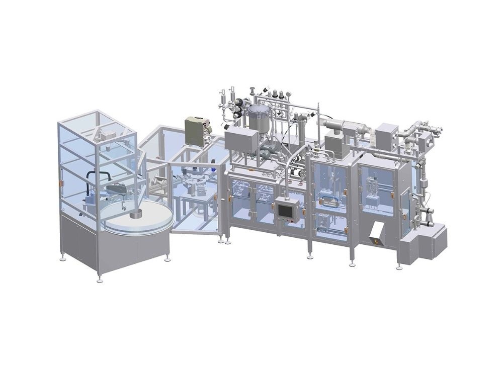 Machine SF102 remplisseuse aseptique Thimonnier avec un bouchon.